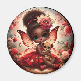 Una Hada y su Cachorro de León Imán Rojo