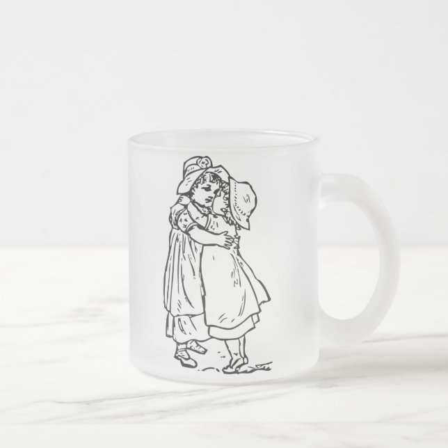 Una hermana es una taza del vidrio esmerilado del (Derecha)