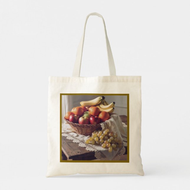 Una hermosa bolsa de té con diseño de cesta de fru (Reverso)