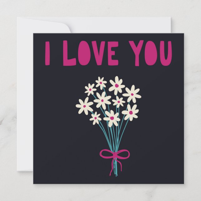 Una hermosa invitación floral al El día de San Val (Anverso)