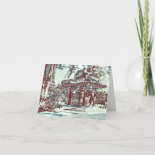 Una hermosa Pagoda - Tarjeta de saludo en blanco
