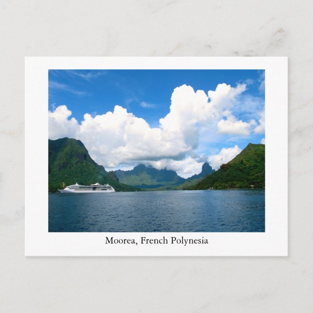 Una hermosa postal de Moorea, Polinesia Francesa (Anverso)
