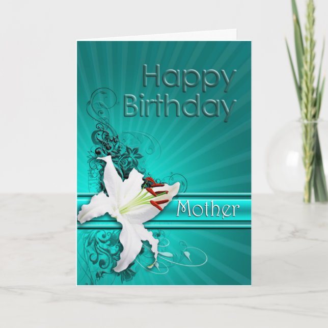 Una hermosa tarjeta de cumpleaños para la madre (Anverso)