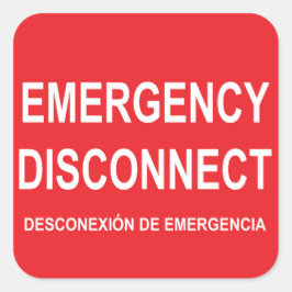 Una hoja de seis etiquetas de desconexión de emerg