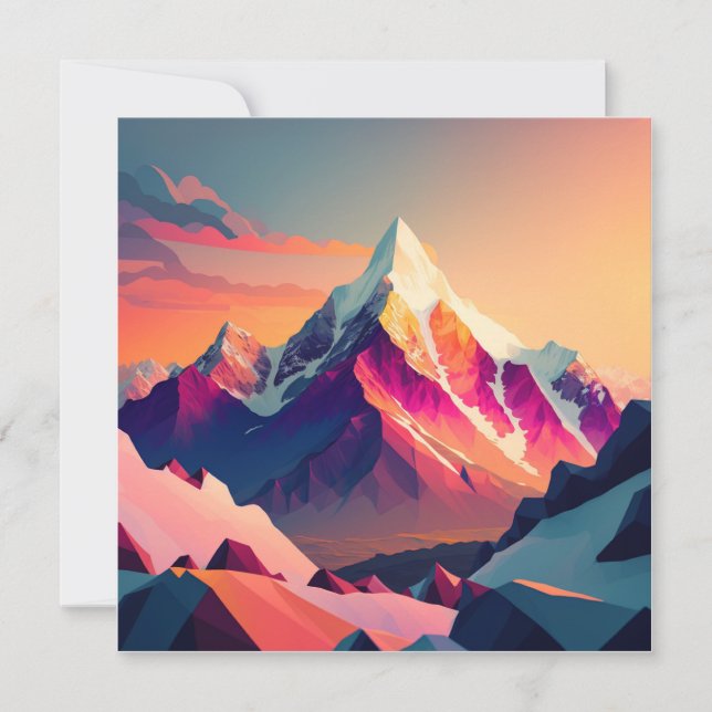 Una impresionante puesta de sol sobre coloridas mo (Anverso)