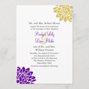 Una invitación 2 (púrpura) de la boda de la flor