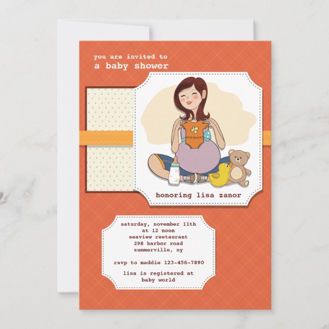 Una invitación a Baby Shower (Anverso)
