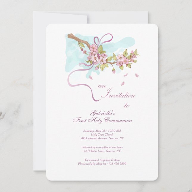 Una invitación a la Primera Comunión Sagrada (Anverso)