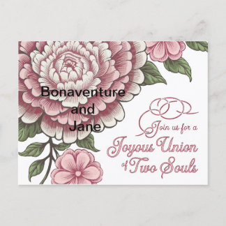 Una invitación a tarjeta boda con un diseño floral