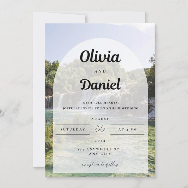 Una invitación con el fondo de agua natural (Anverso)