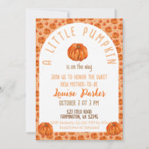 Una invitación de baby shower de una pequeña calab