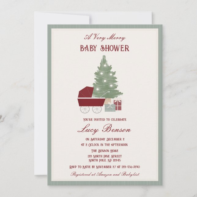 Una invitación de baby shower muy alegre (Anverso)