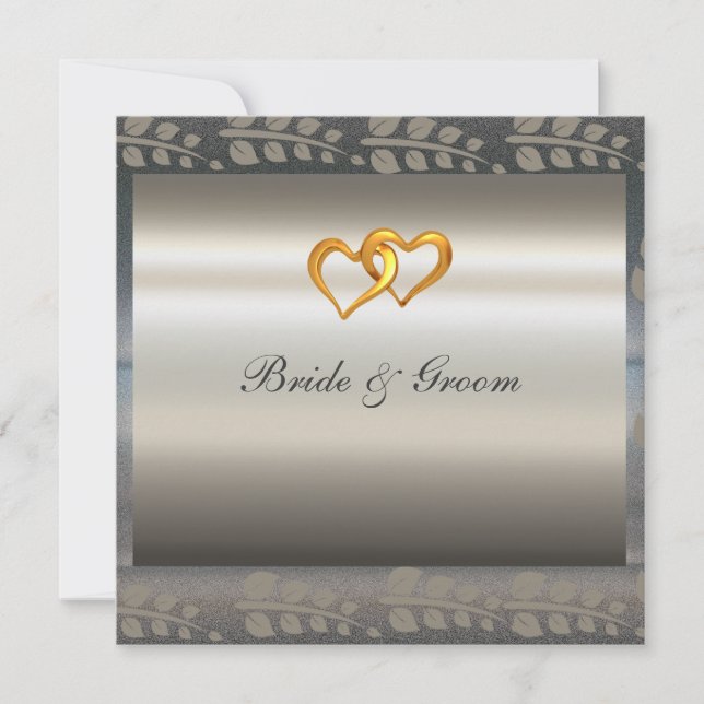 Una Invitación de Boda de Plata Elegante Popular (Anverso)