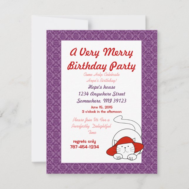 Una invitación de cumpleaños absolutamente encanta (Anverso)