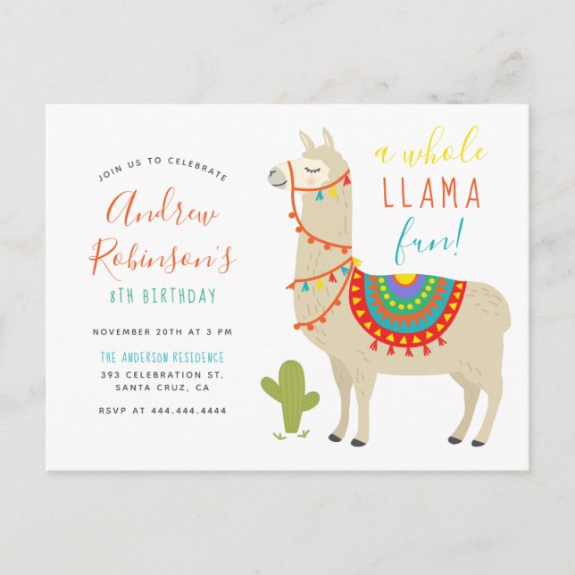 Una Invitación de Cumpleaños de Animal Divertido L (Anverso)