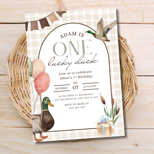 Una invitación de cumpleaños de Pato Afortunado, n (Subido por el creador)