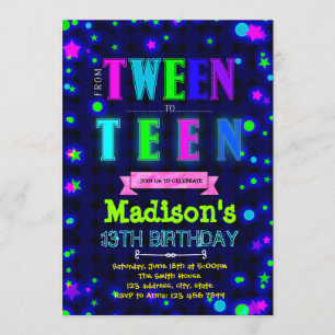 Una invitación de cumpleaños entre fiestas de bril