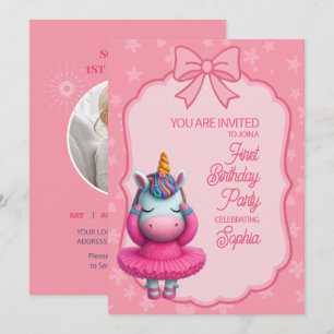 Una invitación de cumpleaños mágica de unicornio