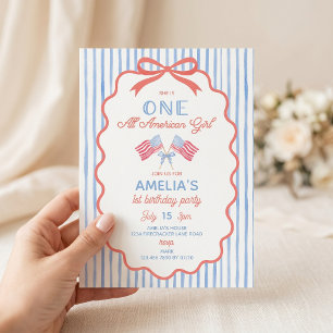 Una invitación de cumpleaños número 1 para una niñ