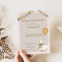 Una Invitación de Cumpleaños Pastel de un Ganso To