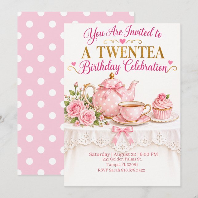 Una invitación de cumpleaños Twentea (20) (Anverso / Reverso)