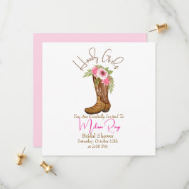 Una invitación de Despedida de Soltera con Botas d