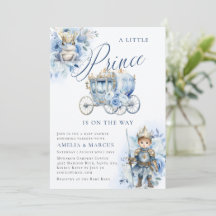 Una invitación de ducha azul real del pequeño prín