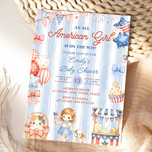 Una invitación de fiesta de baby shower para una n