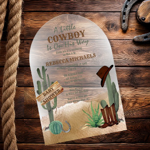 Una Invitación de Fiesta de Bebé Vaquero Pequeño a