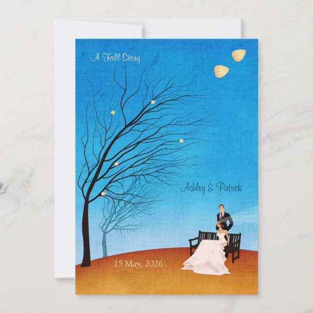 Una invitación de la boda de la historia de la (Anverso)