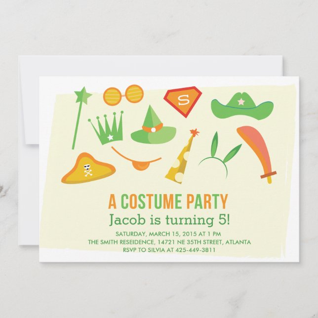 Una invitación de la fiesta de cumpleaños de los (Anverso)