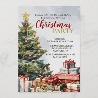 Una invitación de Navidad con acuarela cálida y fe