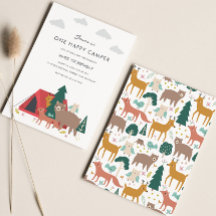 Una invitación feliz de cumpleaños de camper