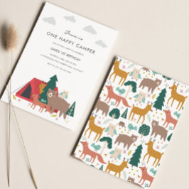 Una invitación feliz de cumpleaños de camper