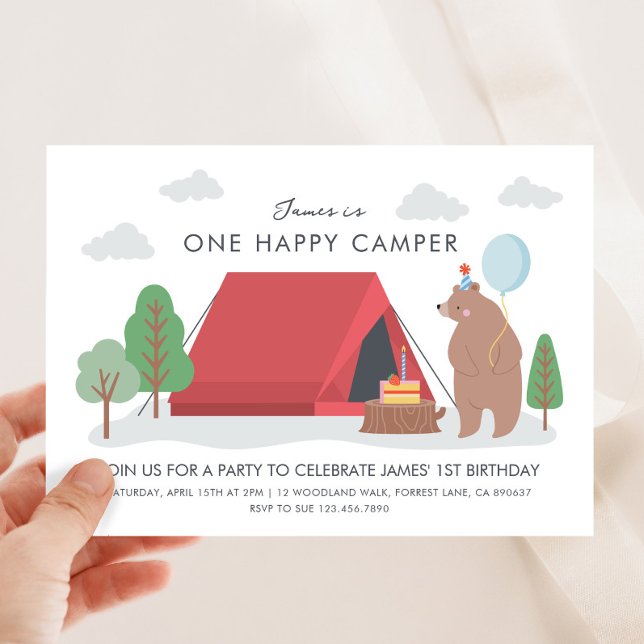 Una invitación feliz de cumpleaños de campista (Subido por el creador)