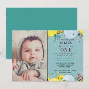 Una invitación feliz de primer cumpleaños   Person