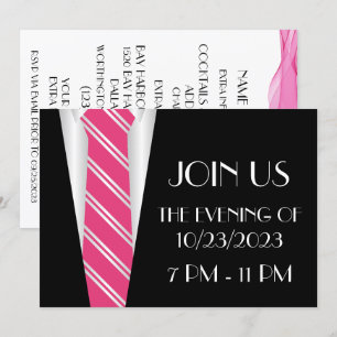 Una Invitación Formal de Corbata Rosa
