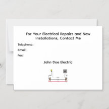 Una invitación magnética de electricista para clie