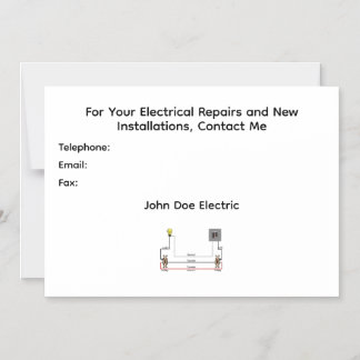 Una invitación magnética de electricista para clie