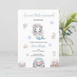UNA INVITACIÓN MERMAID DULCE DE BABYSHOWER