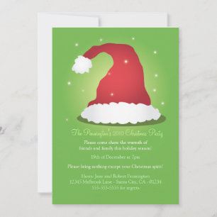Una invitación muy feliz de Santa Hat