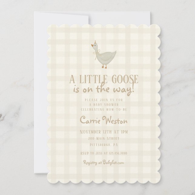 Una invitación Neutral a Baby Shower (Anverso)