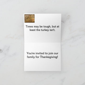 Una invitación para la cena de Acción de Gracias.