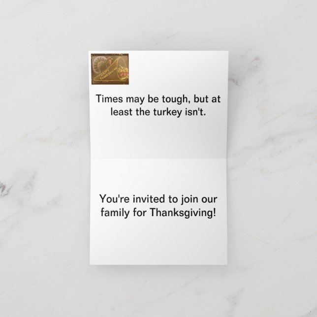 Una invitación para la cena de Acción de Gracias. (Interior)