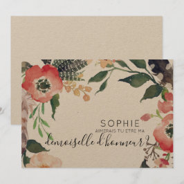 una invitación personalizada de dama de honor