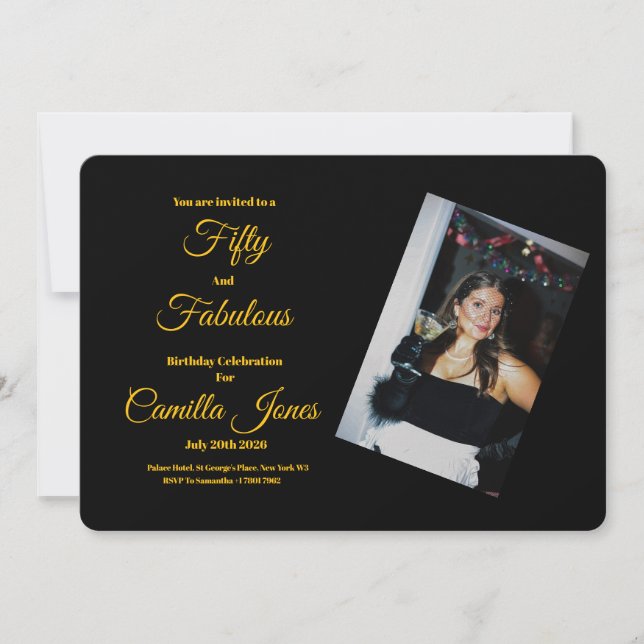 Una invitación personalizada moderna para cumpleañ (Anverso)