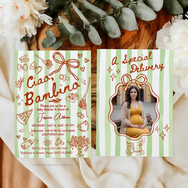 Una Invitación Verde de Entrega Especial con Foto (Subido por el creador)
