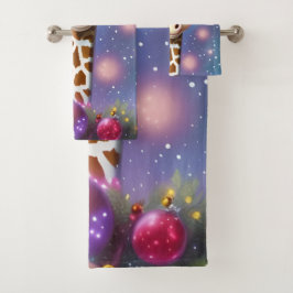 Una jirafa de bebé adorable con Holly y Purpurina