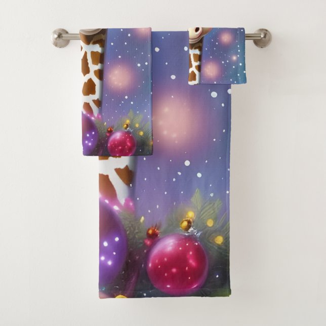 Una jirafa de bebé adorable con Holly y Purpurina (In situ)