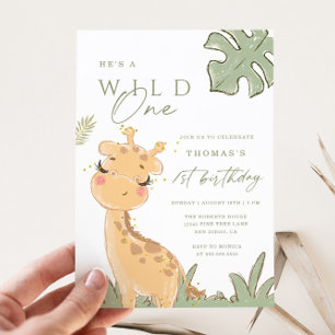 Una jirafa salvaje 1ª invitación de cumpleaños